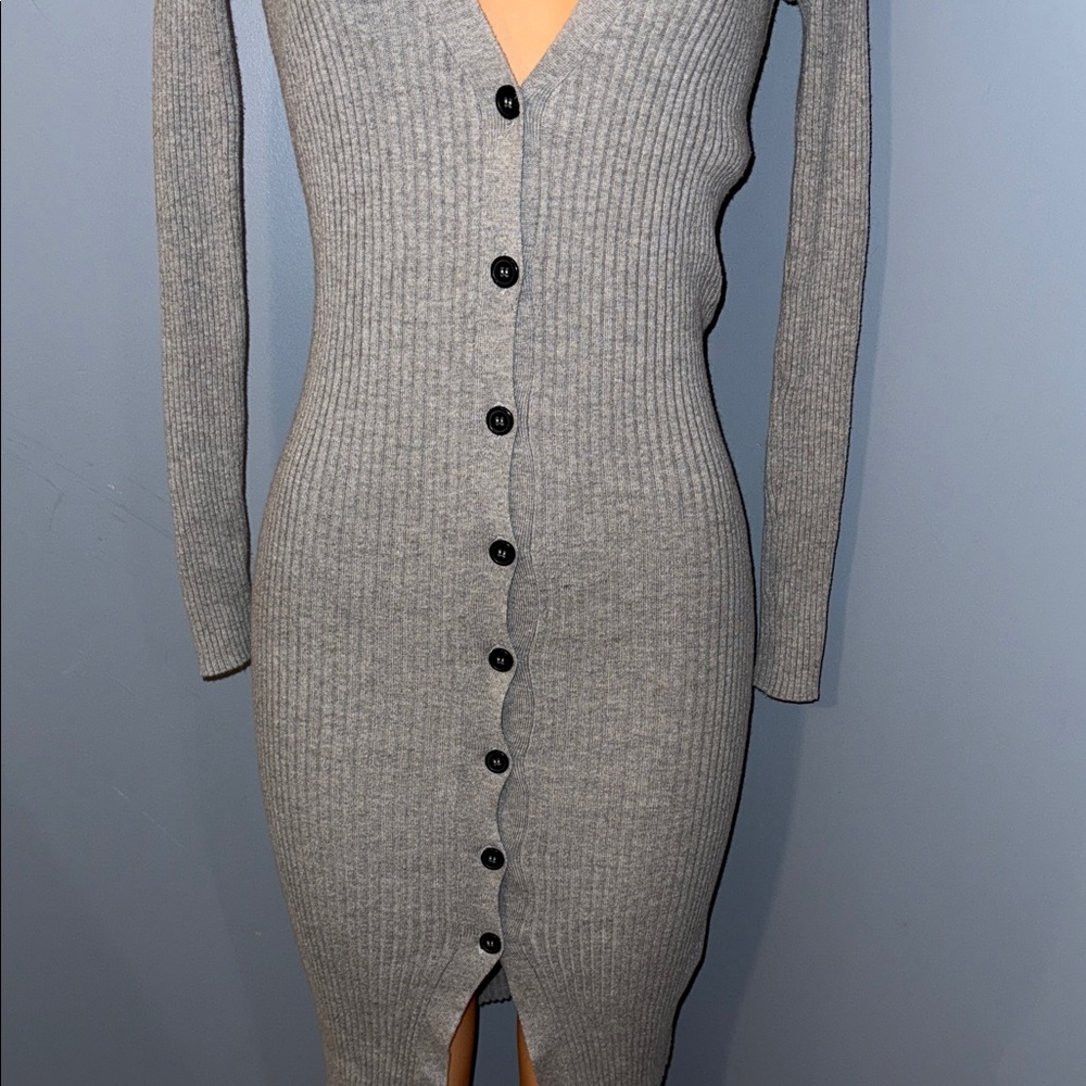 Chic Forever 21 Ribbed Button-Down Dress - Size Small - Picture 2 of 6